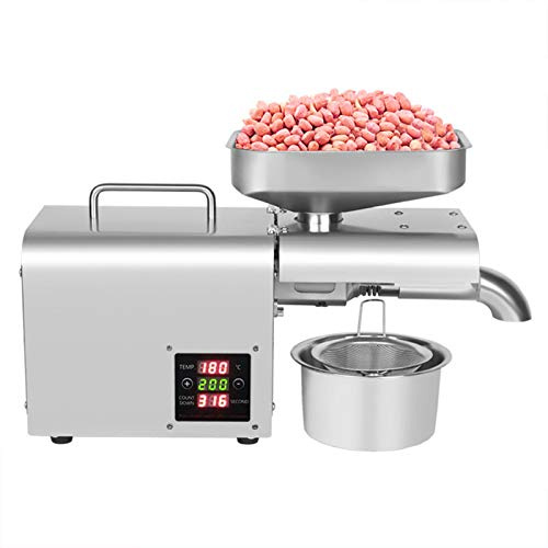 Automatische Ölpresse 610W Ölpresse Maschine Druckstange Presser Ölmühle Öl Presse Öl Extraktion Expeller 3-6 kg/h für verschiedene Rohstoffe wie Erdnüsse, Sojabohnen, Raps, Walnüsse