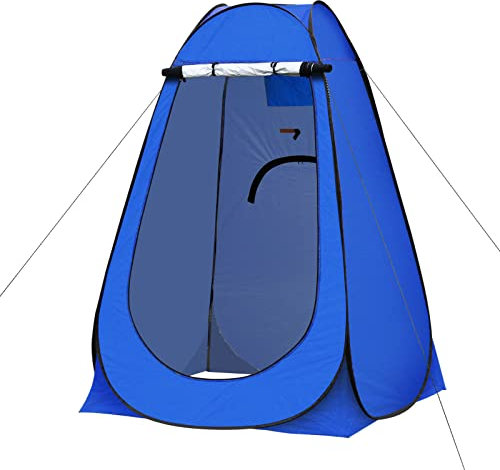 ZBAOLTO Pop Up Toilettenzelt Umkleidezelt, Outdoor Camping Duschzelt Toilette, Anti UV Ankleidezelt für Strand, Angeln, Baden, mit Tragetasche (Blau, 150 * 150 * 190)