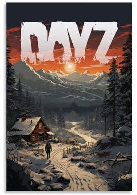 Lustiges Multiplayer-Poster DayZ Survival Vintage-Videospiel-Poster, Druck für Schlafzimmer, Leinwand, Wandkunst, ästhetisch, dekorativ, 20 x 30 cm, ungerahmter Stil