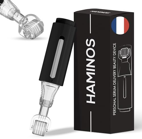 Derma roller mit Tank für Haare, Bart, Haut, Lippen, Falten, Dehnungsstreifen, Hyperpigmentierung SOFORTIGE SERUMANWENDUNG, 105 Titannadeln 0,25 mm