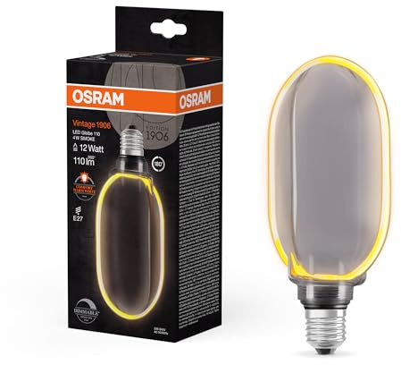 Osram Vintage 1906 Globe 100 Filament O Lampe, 4 W, 110 lm, 1800 K, 818 angenehmes Warmweiß, Smoke, IP 20, bleifreies Glas, 100 mm, E27 Fassung, Weiß