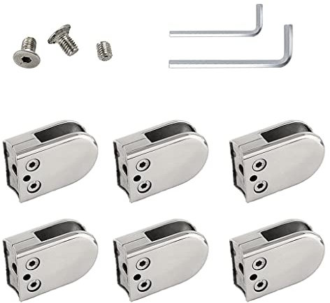 KLJUddGY Pince à Verre Pinces à Verre Lot de 6 Pinces à Verre Support en Verre Rond en Acier Inoxydable Supports en Verre réglables Clips en Verre Plus Beau