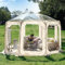 Pop-Up Bubble Zelt, 10x10 Fuß Outdoor Klar Zelt Unterstand mit Tragetasche, Heringe, Windseile, Sandsack für 4-6 Personen, Wetterfestes Sofortzelt für Sportveranstaltung, Camping, Versammlung, Parade