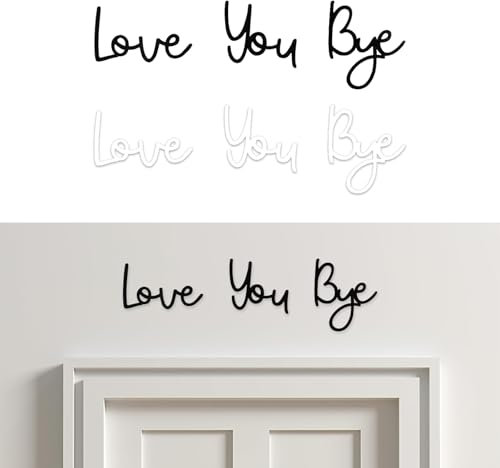 2 Set Love You Bye-Schild über der Tür, moderne Wohnkultur, einzigartige Wandkunst, Dekorationen für Flur, Hauseingang und Tür, mit doppelseitigen Aufklebern