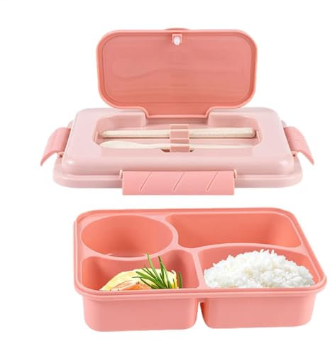 Loncheras de comida – Cajas de comida para estudiantes y trabajadores, lonchera en capas | Lonchera con 1 par de palillos, 1 cuchara, accesorios de cocina, suministros de comedor para trabajar