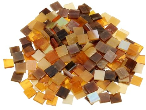 QUARKZMAN 700 Pcs 500g/1.1lb Carreaux De Mosaïque En Mica Marron Mixte