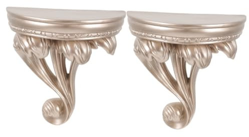 IMIKEYA 2st Europäische Einfache Hintergrundwanddekoration Dreidimensionale Kreative Wandbehang Wandregal Wanddekoration (nx0017c (Gold) Wand Nachttisch Großes Schwebendes Regal Ecke Harz