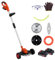 Batterie Strimmer sans Fil, Coupe électrique pour la pelouse et Le Jardin, 2 * 21V 1500mAh Cutter d'herbe de Batterie Rechargeable, strimerie à Lame à Double métal avec Roues Jardin Rouge