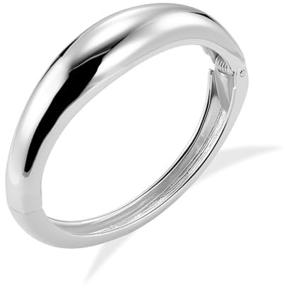 ALEXCRAFT Sterling Silber 925 Armband Damen, Silber Armreif Armbänder Klobig Chunky Dick Breit Groß Glatter Armkette Silberen Armband Ketten Armreif für Damen Frauen Freundin Mama Schmuckgeschenke