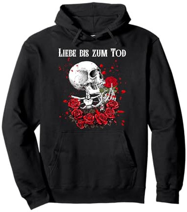 Horror LIEBE BIS ZUM TOD Valentinstag Lustiges Rosen Pullover Hoodie