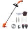 toxaaiwr Strimmer Cordless Grass Trimmer，3 in 1 Cordless Strimmer,2x2000mAH Battery Strimmer,Electric Strimmer With Wheels,Grass Trimmer/Grass Cutter For Yard, Garden, Sidewalk Edges orange
