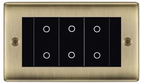 BG Nexus Antique Brass Triple Master Touch Dimmer Switch - Black Insert