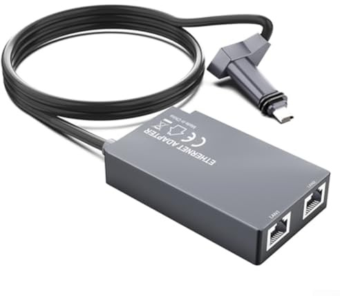 ZiStarlilife Pour Starlink pour adaptateur Ethernet double port Gen 2, pour boîtier de câble réseau RJ45, longueur de câble de 1 m, connexion haute vitesse 1000 Mbps