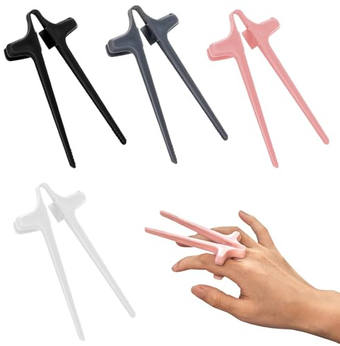 4 Stück Fingerstäbchen für Gamer, Hand-Free Snack Finger Chopsticks | Fingerstäbchen Chopsticks Ess Snack, Gamer-Kunststoff-Snack-lebensmittelzangenklemmen Faule Hilfsstäbchen