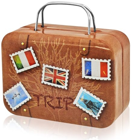 Mini-Reisekoffer,Geldgeschenk Verpackung Hochzeit und Reisegutscheine | Deko-Koffer,Geschenkkoffer Reiseerinnerungen,Geldgeschenke Reise,7,5 x 5,5 x 3,5 cm