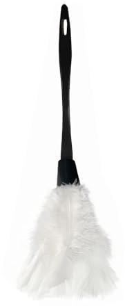 White Dusters for Cleaning, Turkey Feather Duster Heavy Duty Dusting Kit for Blinds Bookshelf Furniture