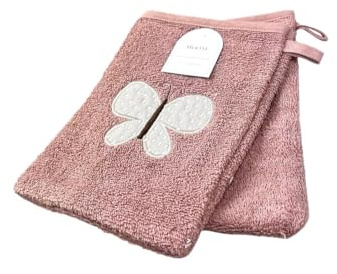 2er Pack Baby Waschhandschuhe » Set 2 Kinder Waschlappen Frottee » 21 x 15 cm reine Baumwolle » Wasch Handschuhe