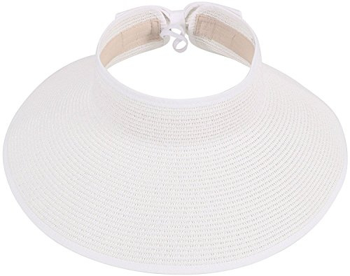 Kuyou Damen Sonnenhut Sport Sunvisor Visor Cap Strohhut Sonnenhut (Weiß)
