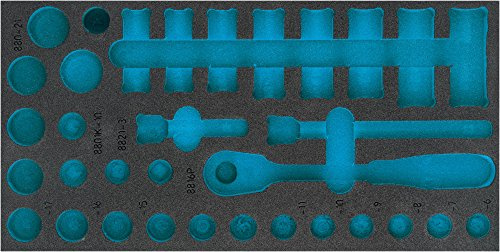 HAZET 2-Komponenten Weichschaumeinlage 163-483L, Länge 342 mm | Länge 342 mm, Breite 172 mm, 52 g, 1/3 (342 x 172 mm) / auch für HAZET 165-L , L x B: 342 mm x 172 mm