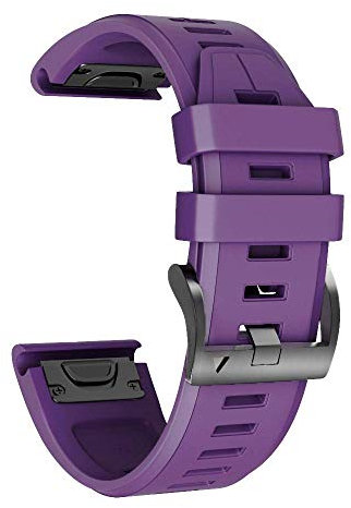 Armband für Garmin Fenix 5X /Fenix 5X Plus/Fenix 6X /Fenix 6X Pro/Fenix 7X /Fenix 3 /Fenix 3 HR, 26mm Breite Silikon Quick-Fit Uhrenarmband für Garmin, Mehrfache Farben (Lila)