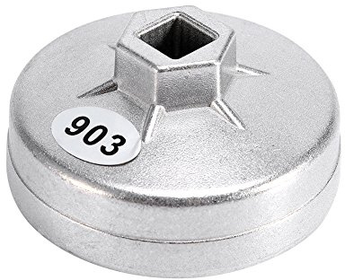 74mm Oil Filter Wrench, Fydun Cup Filter Wrench 74mm 14 Flutes Oil Filter Wrench Socket Remover Tool Silver Aluminum Wrench