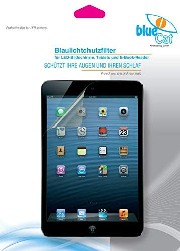 BlueCat Screen Displayschutzfolie | mit 100% Blaulichtfilter | Augenschutzfilter für LED Bildschirme universal für 9,7 Zoll Tablet oder niedriger