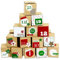 Papierdrachen DIY Adventskalender zum Befüllen - 24 Kisten zum Basteln - Motiv Rot-grün - 24 naturbraune Schachteln aus 400g/m²-Karton zum Aufstellen und Dekorieren - 24 Boxen - Weihnachten