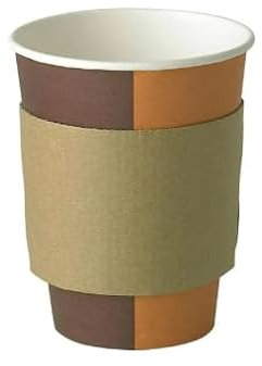 Paper Cup Sleeves to Fit 8oz Cups - Brown - Extra Heat Insulation (100)