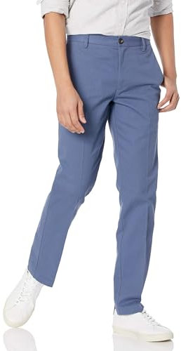 Amazon Essentials Men's Slim-Fit Wrinkle-Resistant Flat-Front Chino Trouser, Indigo, 34W / 31L