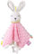 Inchant Doudou Plat Lapin Couverture Doudou pour bébés Couverture avec des étiquettes Apaiser Serviette Doudou Jouet, Doux Jouet Adorable pour Enfant (Rose)