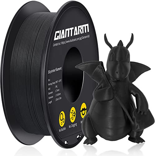 GIANTARM Matte PLA Filament, 1,75 mm Filament für 3D-Drucker 1 kg Spule, Matte Schwarz
