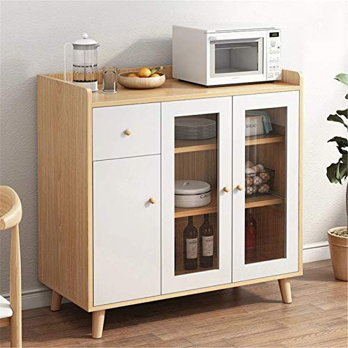 ChengBeautiful Sideboards Home Tee Kabinett Moderne Minimalistische Schränke Home Küche Wohnzimmer Schrank Tee Schrank Ecke Kabinett (Farbe : Beige, Size : 93.5x40x63cm)