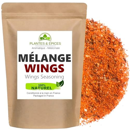 Plantes & Epices – Épices Wings Poulet 100% Naturel | Assaisonnement Chicken Wings, Pilons, Poulet Frit Croustillant, BBQ | Marinade Four & Friteuse à Air | Sachet Fraîcheur Refermable (100g)