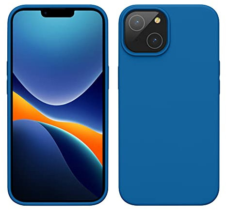 kwmobile Case for iPhone 14 Case - Slim Soft TPU Silicone Cover - Works with Wireless Charging - Blue Reef