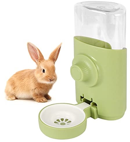 Taekooki Distributeur d'eau Automatique pour Animaux de Compagnie, Distributeur Eau Lapin, Fontaine à Eau Suspendue Distributeur 600ML, pour Lapin Chinchilla Cochon d'Inde Hérisson Vert