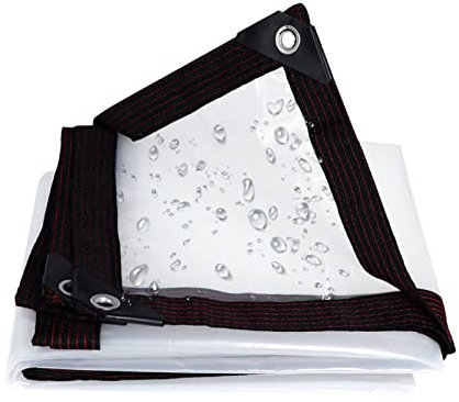 HUHJYUGE Bâche Plastique Transparente Impermeable 2x4m, Bâche Transparente Epaisse, Bâche Plastique Transparente Pergola, Bâche Protection Solaire Auvent, pour Serre de Jardin