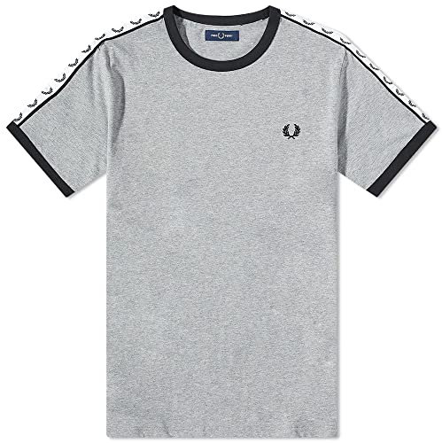 Fred Perry Taped Ringer T-Shirt Snow White, grau, S