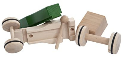 Jamso Design PuzzleMobil Traktor klein I Holzspielzeug ab 1 Jahr I Holzauto aus Buche in 5 Teile zerlegbar I Fördert Motorik, Koordinationsfähigkeit