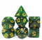 7 Stück DND Dice Polyedrisches Würfel Set - 7 Stück für Dungeon und Dragons MTG RPG D&D D20, D12, D10, D8, D6, D4 (Rote Gravurmuster) (grün)