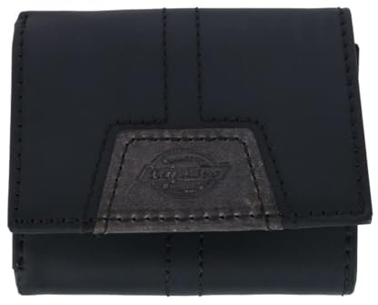 Dickies Herren Leder Extra Kapazität Trifold Wallet Schwarz, Schwarz, Kompakt