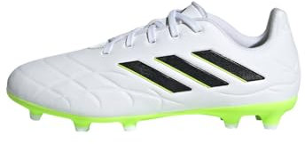 adidas Copa Pure.3 Firm Ground Boots, Botas de fútbol, Cloud White/Core Black/Lucid Lemon, 36 2/3 EU