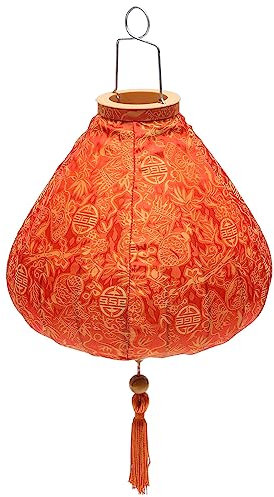 Housoutil Laterne Hängende Asia-Lampe Kronleuchter in Lampenform Aus Vietnam Sushi-wanddekoration Hoian-Lampe Fransenbesatz Außendekoration Vietnamesische Lampe Draussen Druckerpapier Stoff