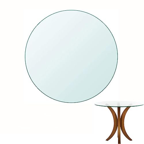 Tablero De Mesa Redondo DIY Mesa Tablero Mesa Cristal Templado Redondo Mesilla Mesita Centro Café Tablero Superficie Redonda De Mesa De Cristal Bandeja Decorativa Redonda ( Size : CLEAR-80CM(32INCH) )
