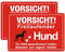 Wivico Vorsicht Hund Schild|2 Stück Warnschild Vorsicht Bissiger|30x20cm Reflektierend Alu Metall Hundeschilder Warnung Zaun|Achtung Hund Schilder|Inkl Montagezubehör|Warnung vor Dem Hund Schilder|Rot