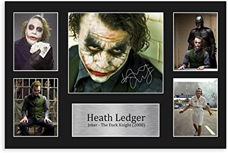 MAHWER Heath Ledger Joker signiertes Poster auf Leinwand, Schlafzimmer, Dekoration, Sport, Landschaft, Büro, Raumdekoration, Geschenk, ungerahmt, 30 x 45 cm