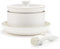 Florosa Keramik Töpfe & Pfannen 5-teilig, 20/26cm Ungiftiges Kochgeschirr Set, Antihaft beschichtete Pfanne mit Deckel & abnehmbaren Griffen, Induktion und backofengeeignet, PTFE and PFOA Frei, Weiß