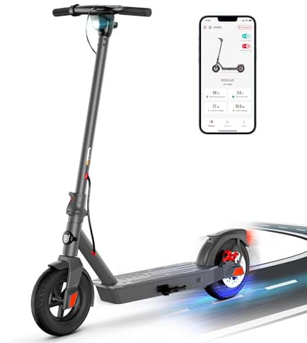 SISIGAD 10inch Elektroroller für Erwachsene mit Display mit App-Funktion, 32 Km Reichweite, 100kg Last, 350W Spitzenmotor, Elektro- & Scheibenbremsen(Nein ABE)