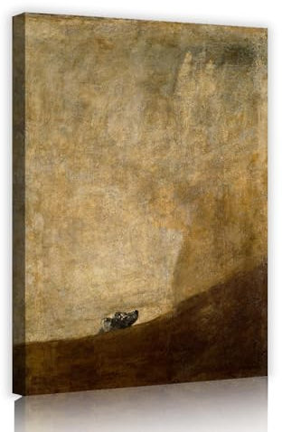 TOANGWALL Der Hund von Francisco De Goya Ästhetisches Design Leinwanddrucke Wandkunst Malerei Kunstwerke Galerie Verpackt für Büro Wohnkultur 50x75cm Innenrahmen
