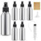 Furuising 5PCS 100ml Aluminum Spray Bottles, Fine Mist Metal Spray Bottle, Refillable Small Spray Bottle, Empty Atomiser Containers with 20ml Syringe Funnel for Travel Toner Face Cleaning(3.5oz)