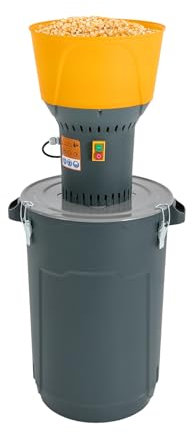 Elektrische Getreidemühle mit Kupferkernmotor und 60L Kapazität für Haushalt und Gewerbe 220V Mühle mit 5 Mahlsieben - Orange
